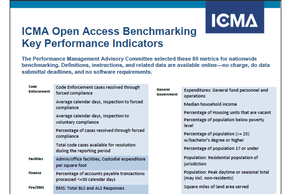 And key performance indicators that measure the usage of financial . ICMA Open Access Benchmarking: Key Performance Indicators
